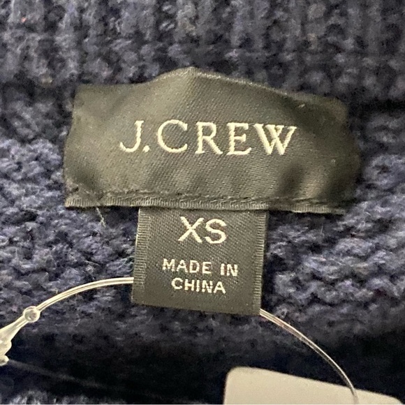 J Crew Men’s Guernsy Stitch Navy Blue Heavy Cotton Crewneck Sweater Size XS NWT - Picture 6 of 10